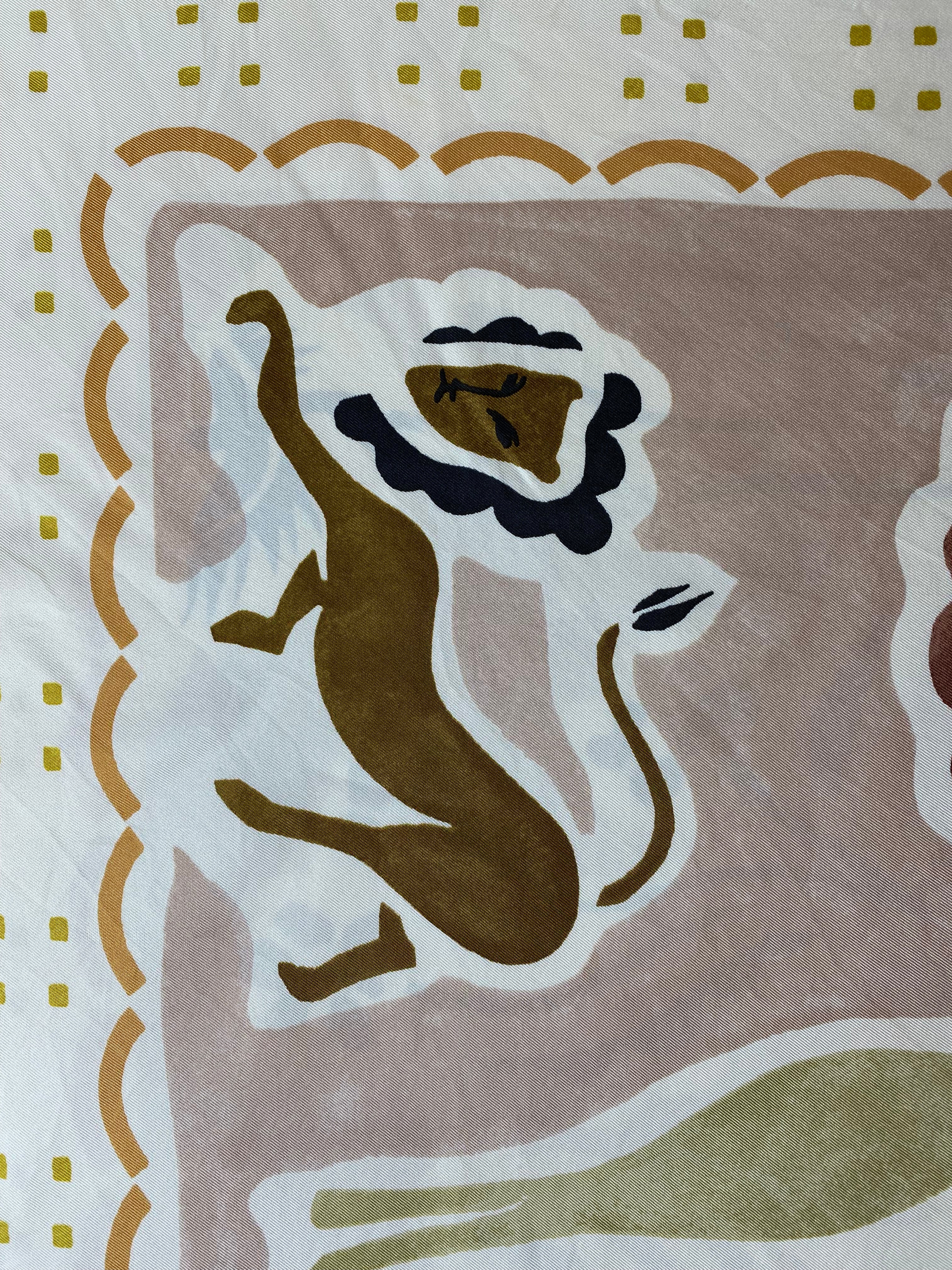 Christian Dior Tricolor Animals Square Scarf-Scarf-Christian Dior-The Closet Egypt
