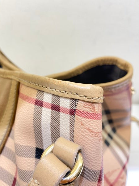 Burberry Beige Suede Haymarket Shoulder Bag-handbag-Burberry-The Closet Egypt