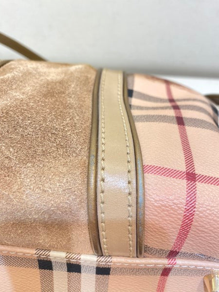 Burberry Beige Suede Haymarket Shoulder Bag-handbag-Burberry-The Closet Egypt