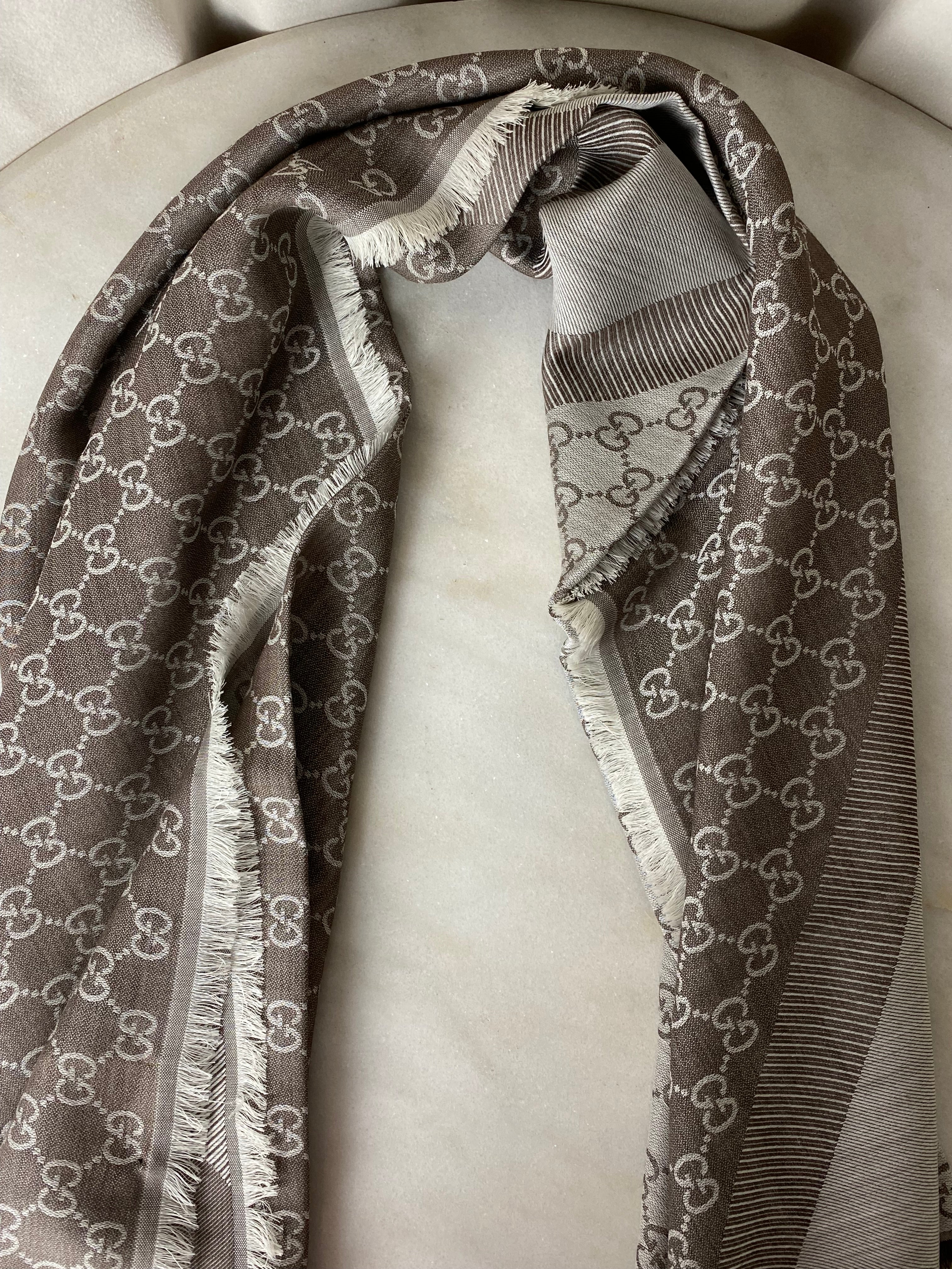Gucci Light Brown GG Scarf-Scarf-Gucci-The Closet Egypt
