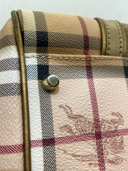 Burberry Beige Suede Haymarket Shoulder Bag-handbag-Burberry-The Closet Egypt