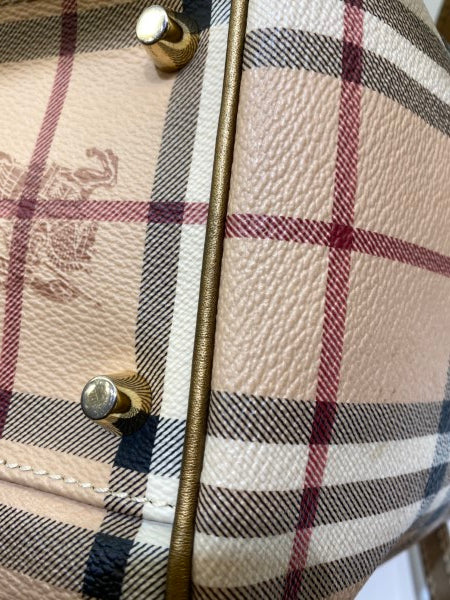 Burberry Beige Suede Haymarket Shoulder Bag-handbag-Burberry-The Closet Egypt