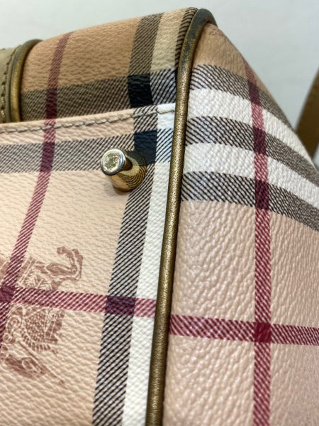 Burberry Beige Suede Haymarket Shoulder Bag-handbag-Burberry-The Closet Egypt