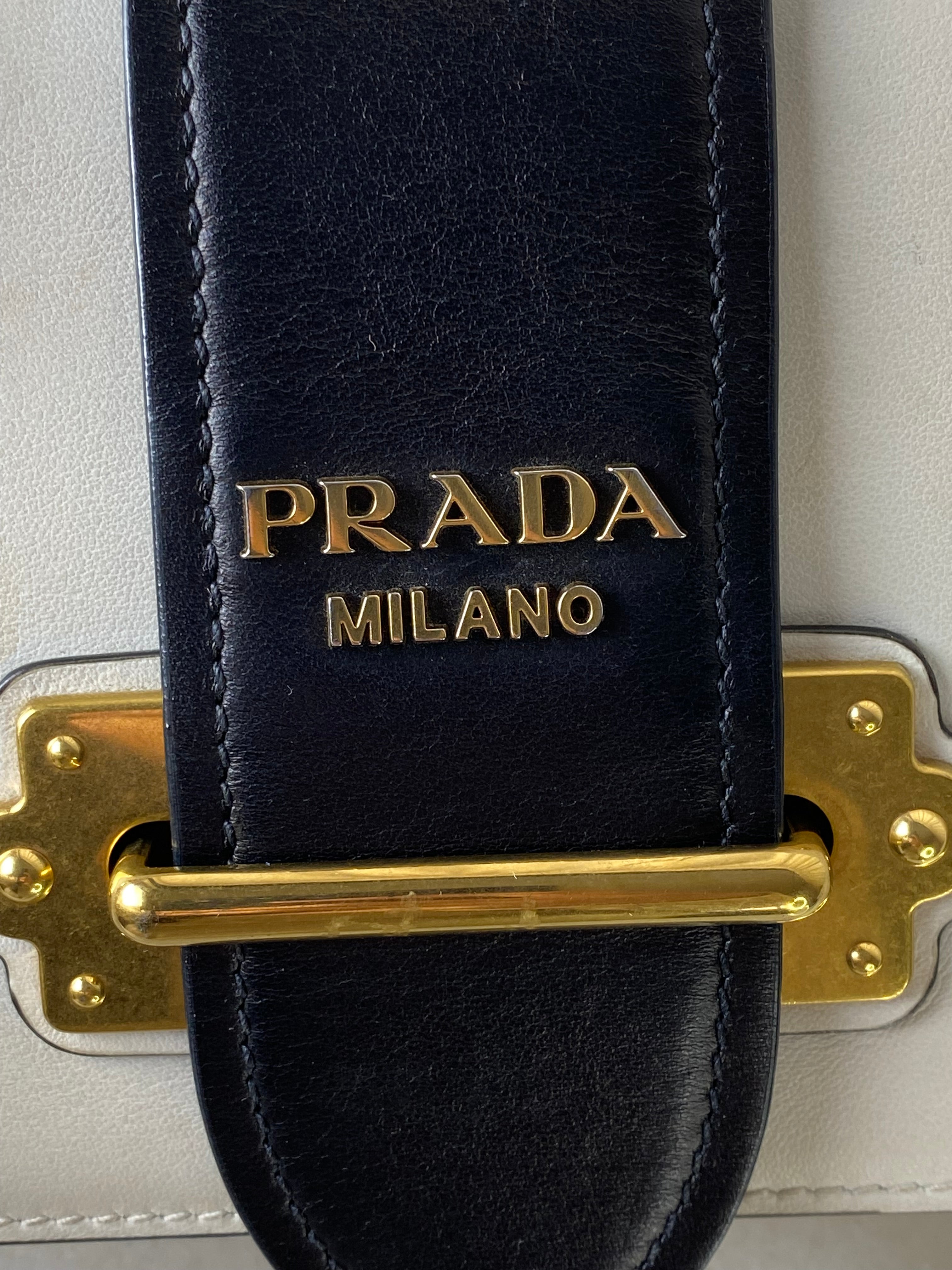 Prada Bicolor Cahier Convertible Crossbody Bag-handbag-Prada-The Closet Egypt