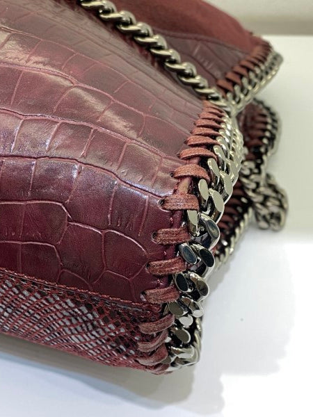 Stella Mccartney Burgundy Embossed Falabella Bag-handbag-Stella Mccartney-The Closet Egypt