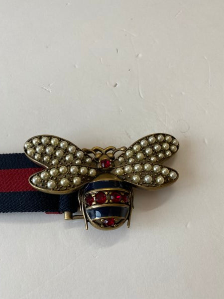 Gucci Bicolor Bee Pearl Belt 34-Belt-Gucci-The Closet Egypt
