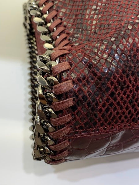 Stella Mccartney Burgundy Embossed Falabella Bag-handbag-Stella Mccartney-The Closet Egypt