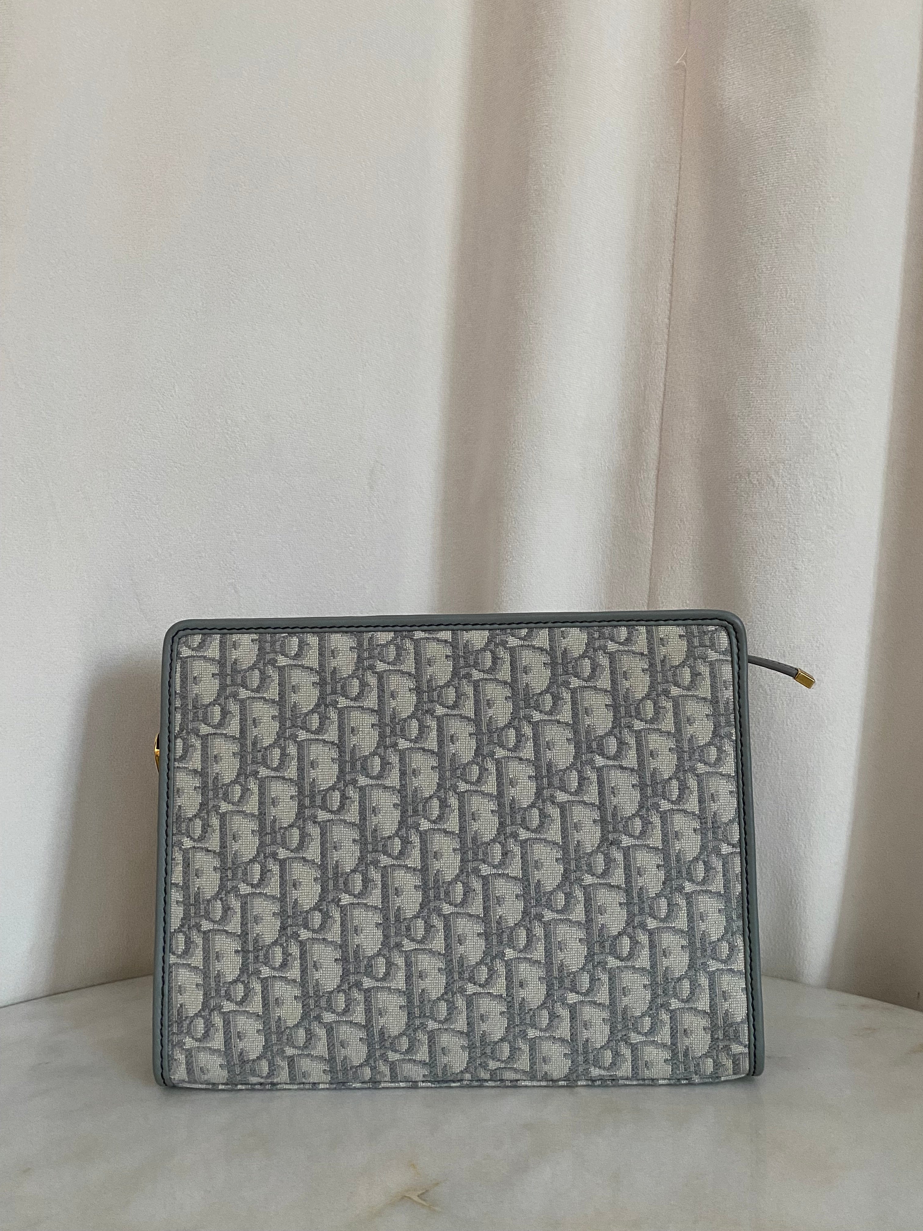 Christian Dior Gray Monogram Montaigne CD Pouch-Pouch-Christian Dior-The Closet Egypt