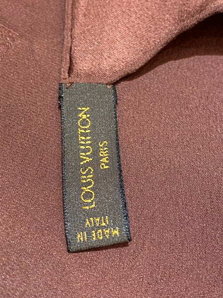 Louis Vuitton Brown Monogram Square Silk Scarf-Scarf-Louis Vuitton-The Closet Egypt
