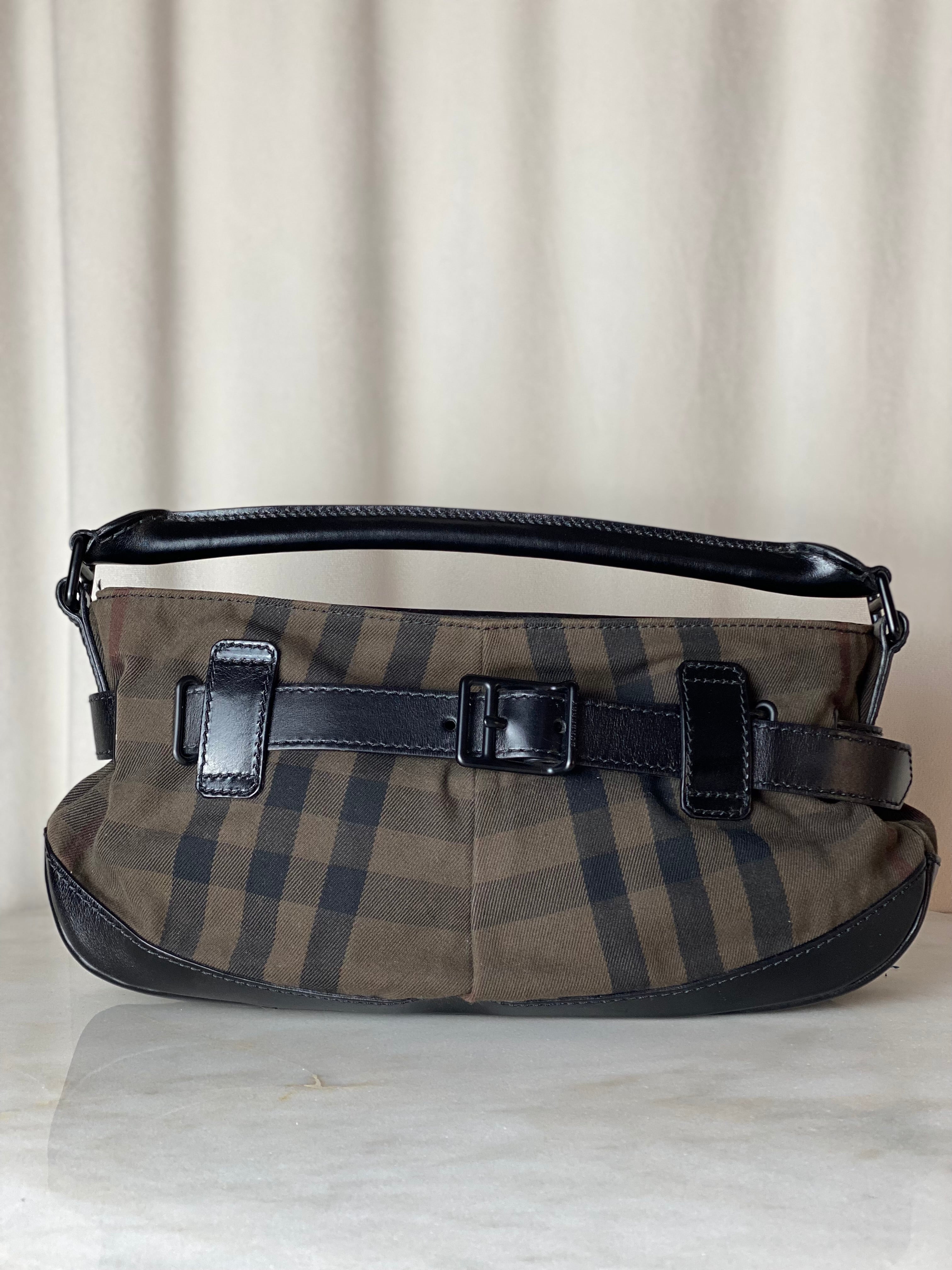 Burberry Bicolor House Check Top Handle Bag