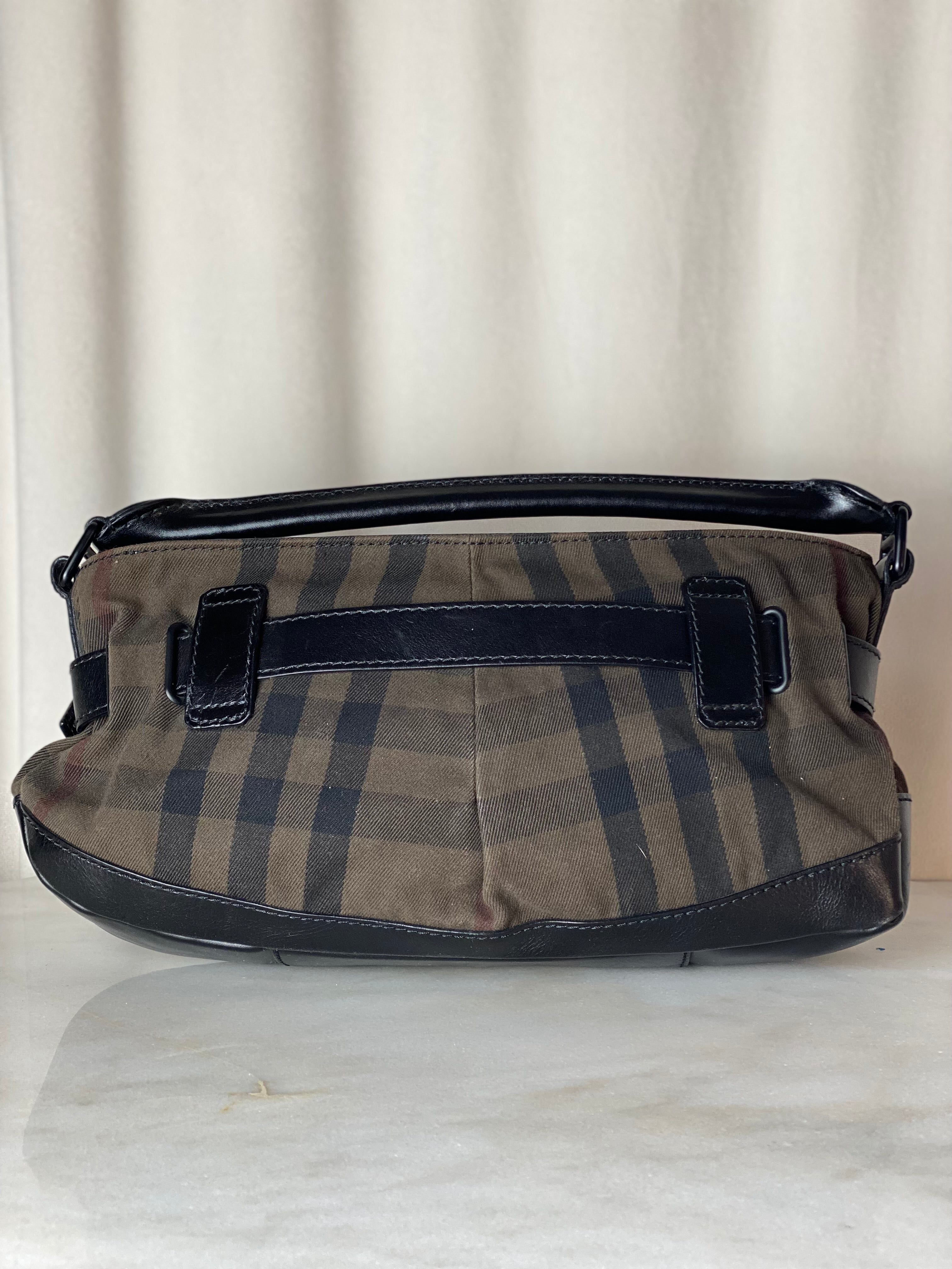 Burberry Bicolor House Check Top Handle Bag