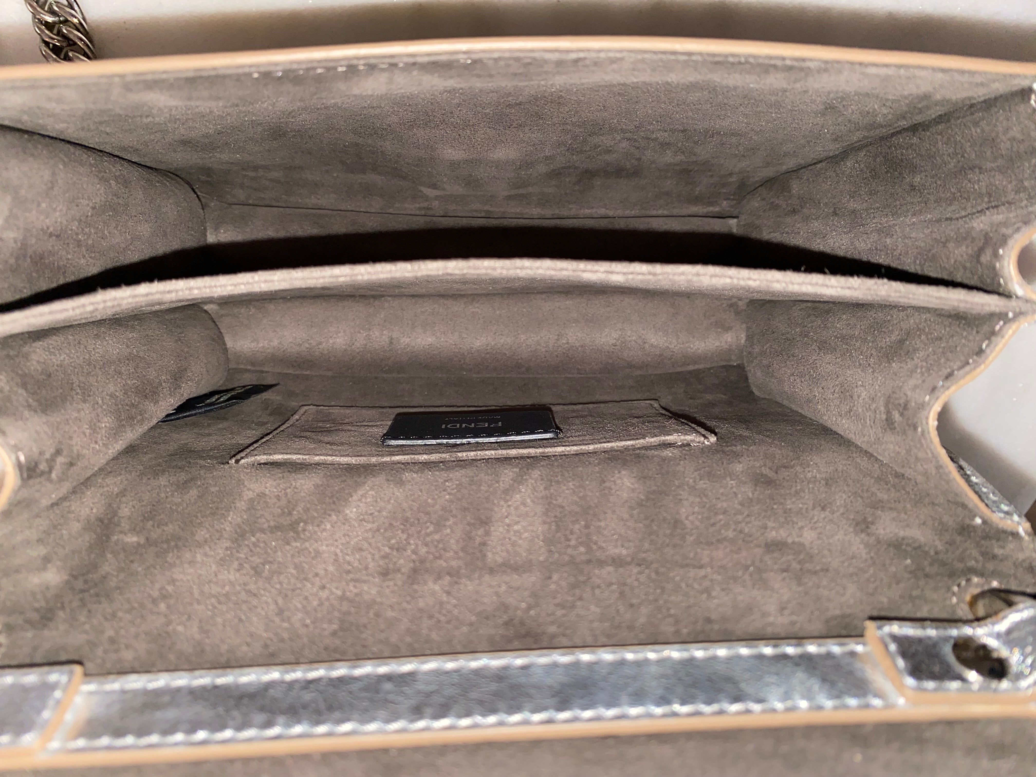 Fendi Silver Kan I Studded Shoulder Bag-handbag-Fendi-The Closet Egypt