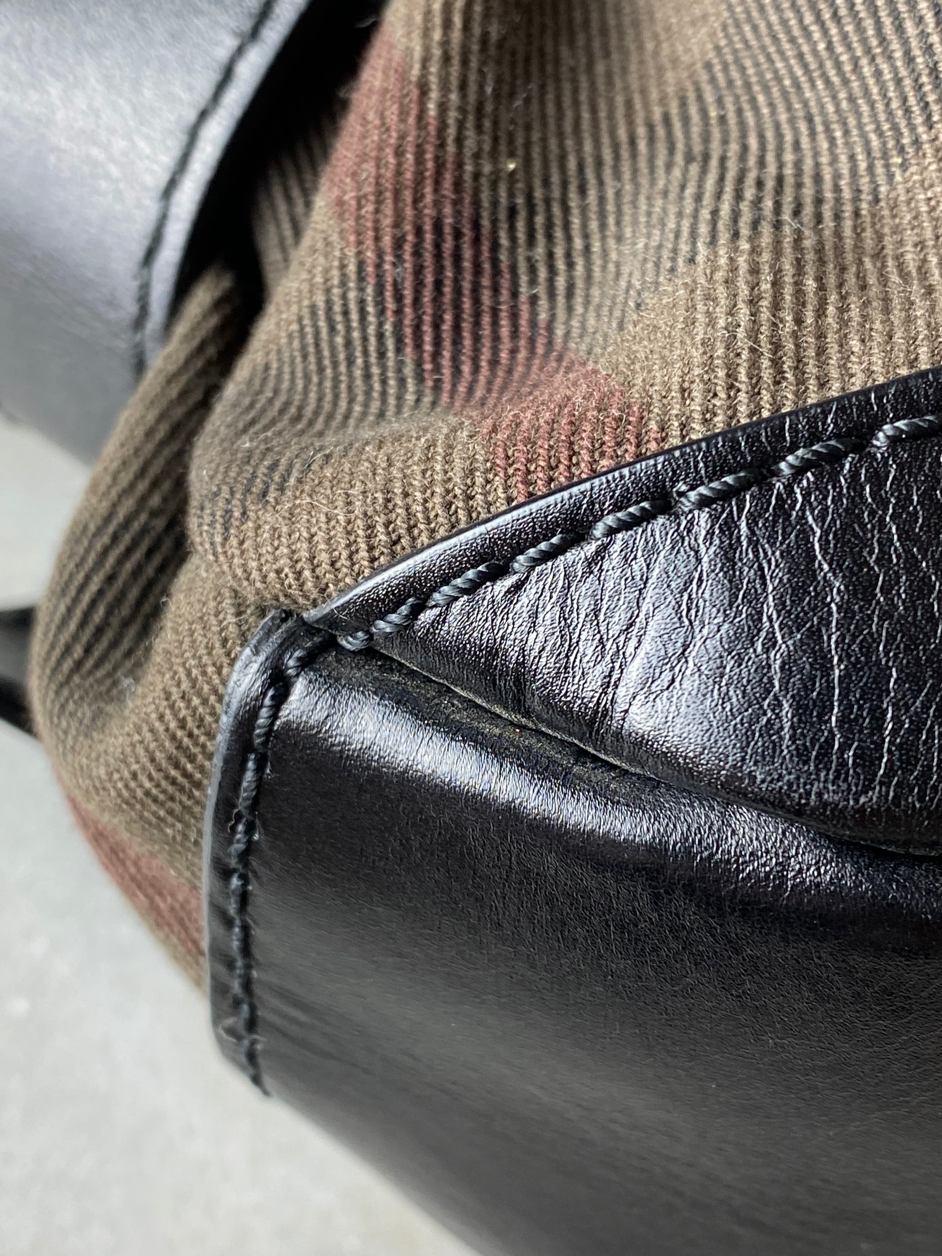 Burberry Bicolor House Check Top Handle Bag