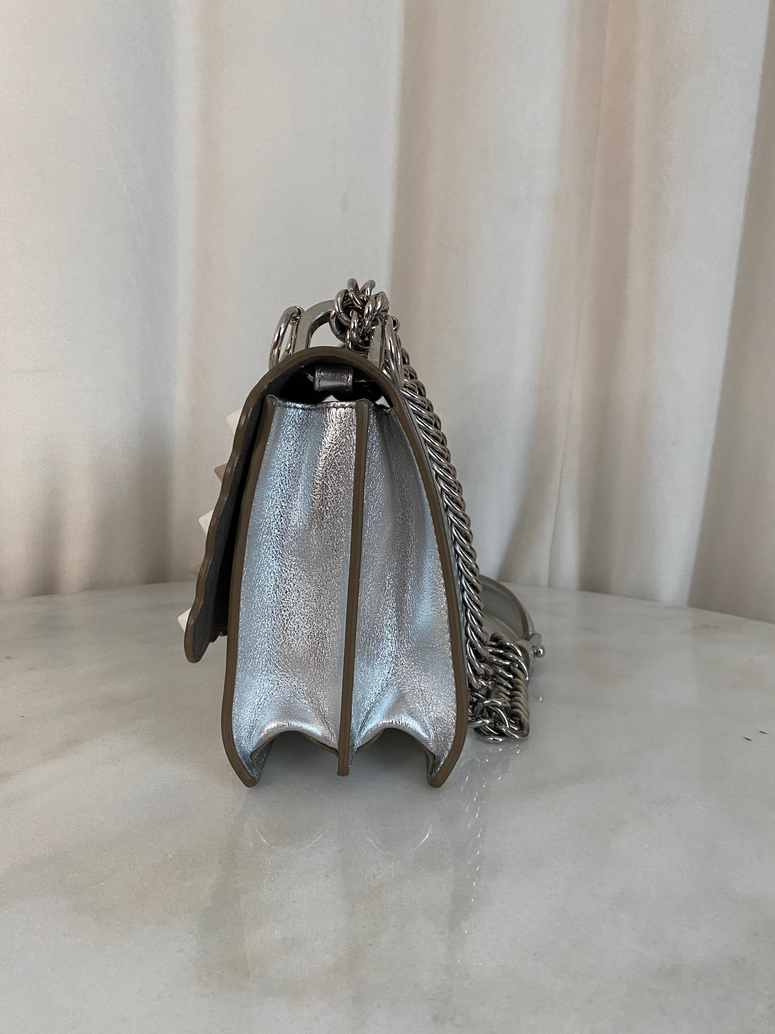 Fendi Silver Kan I Studded Shoulder Bag-handbag-Fendi-The Closet Egypt
