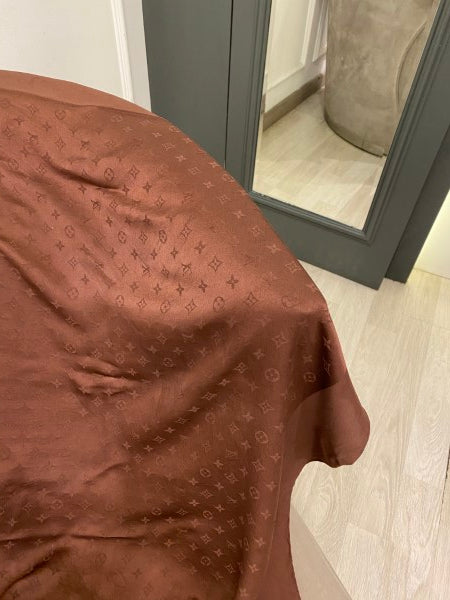 Louis Vuitton Brown Monogram Square Silk Scarf-Scarf-Louis Vuitton-The Closet Egypt