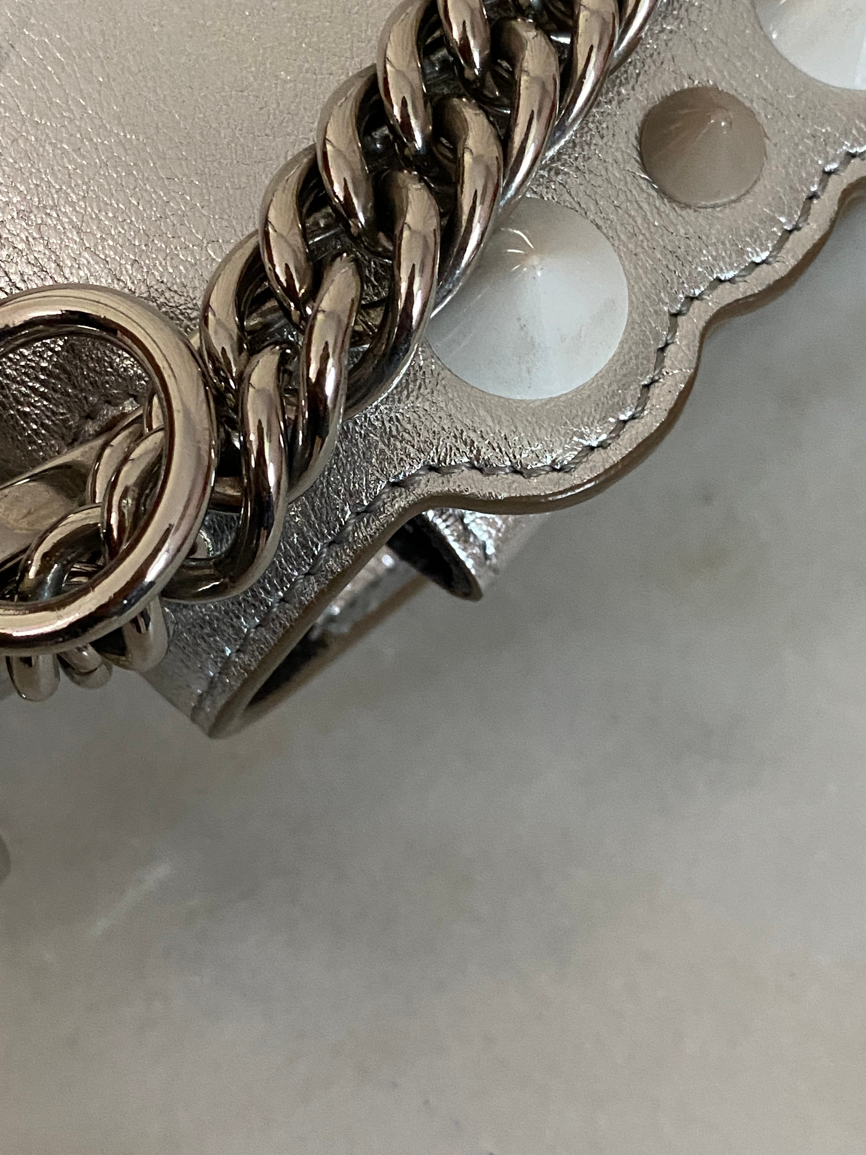 Fendi Silver Kan I Studded Shoulder Bag-handbag-Fendi-The Closet Egypt