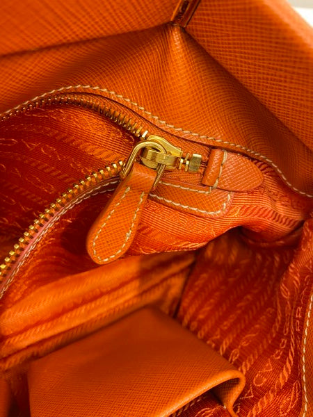 Prada Orange Soft Frame Clutch-Clutch-Prada-The Closet Egypt