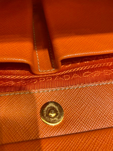 Prada Orange Soft Frame Clutch-Clutch-Prada-The Closet Egypt