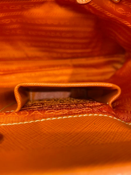 Prada Orange Soft Frame Clutch-Clutch-Prada-The Closet Egypt