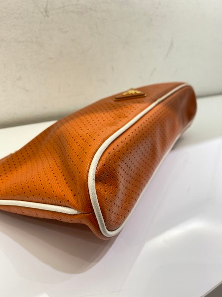 Prada Orange Soft Frame Clutch-Clutch-Prada-The Closet Egypt