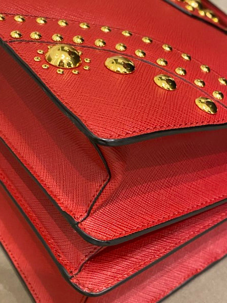 Prada Red Lux Studded Handle Bag-handbag-Prada-The Closet Egypt