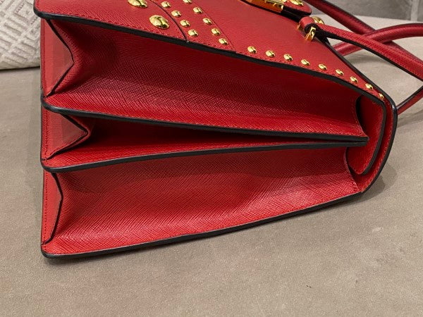 Prada Red Lux Studded Handle Bag-handbag-Prada-The Closet Egypt