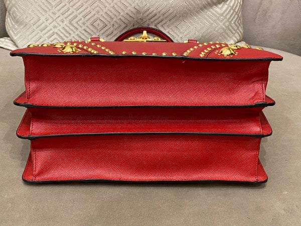 Prada Red Lux Studded Handle Bag-handbag-Prada-The Closet Egypt