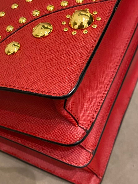 Prada Red Lux Studded Handle Bag-handbag-Prada-The Closet Egypt