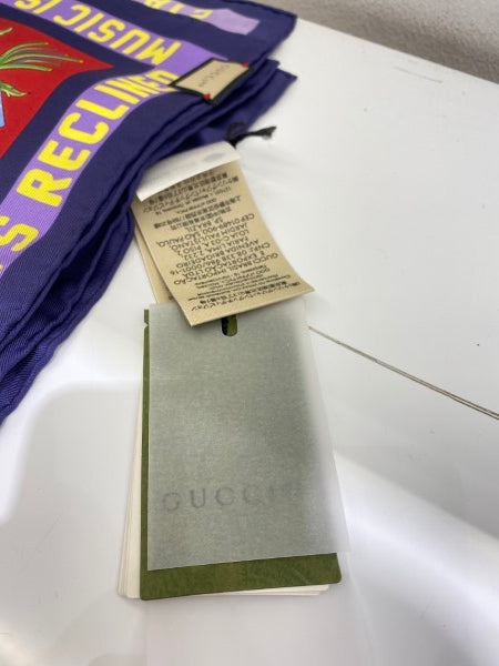 Gucci Red Multicolor Square Silk Scarf-Scarf-Gucci-The Closet Egypt