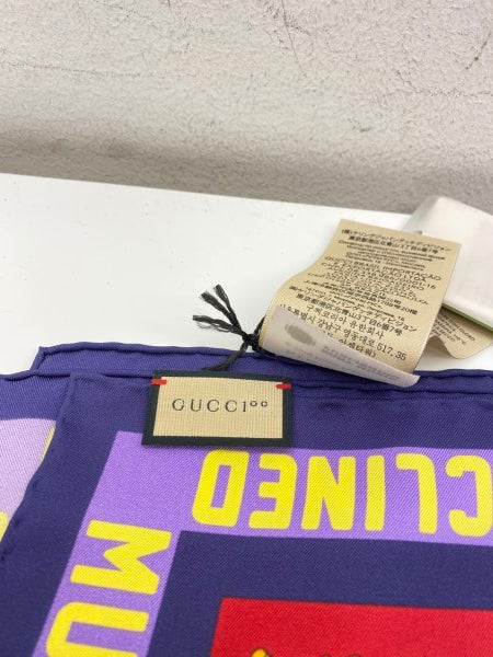 Gucci Red Multicolor Square Silk Scarf-Scarf-Gucci-The Closet Egypt