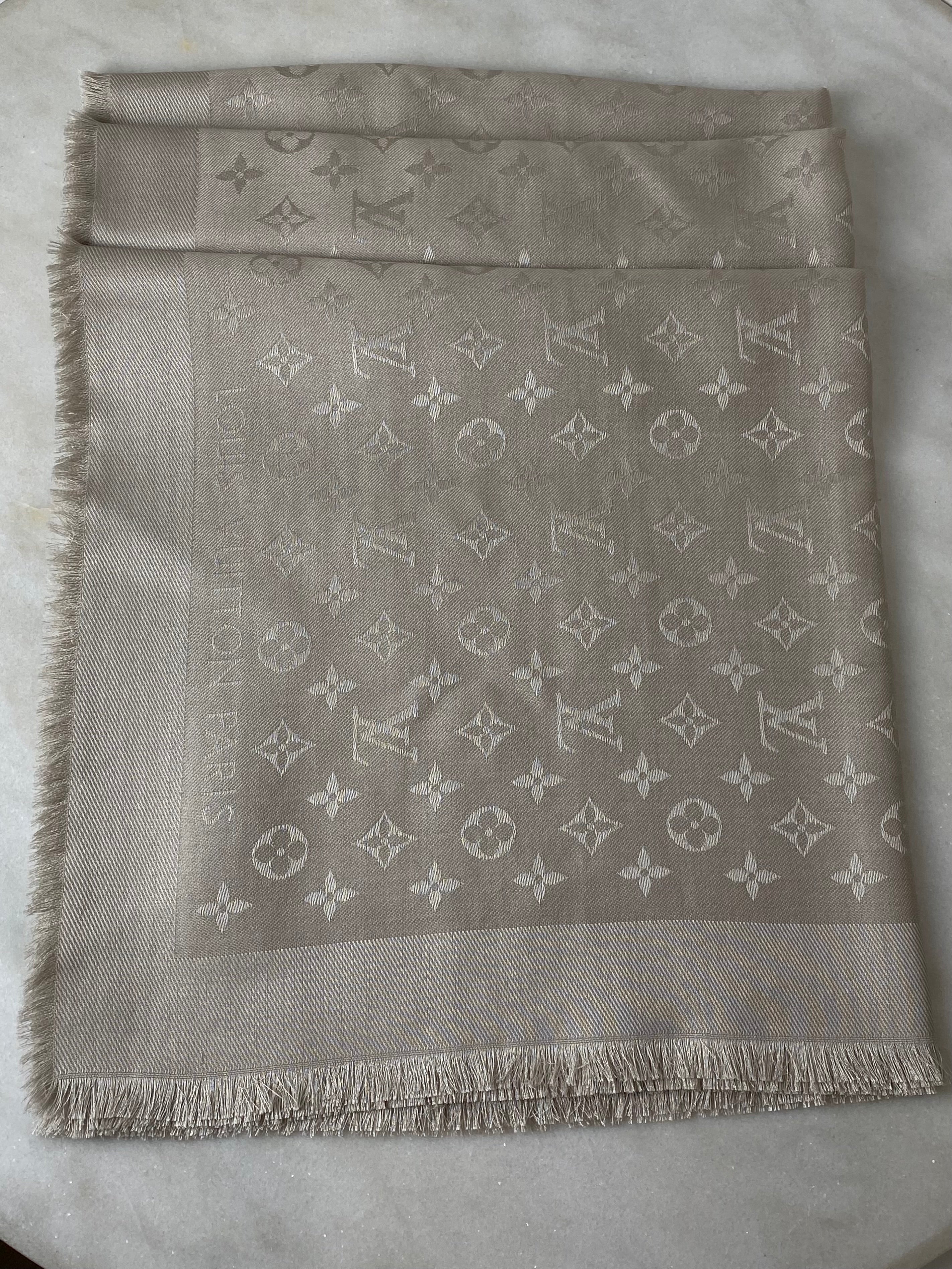 Louis Vuitton Beige Monogram Scarf-Scarf-Louis Vuitton-The Closet Egypt