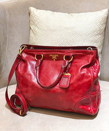 Prada Red Shoulder Bag-handbag-Prada-The Closet Egypt