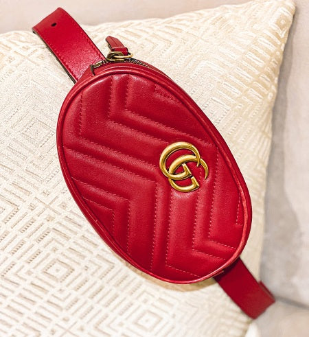 Gucci Red GG Marmont Belt Bag-Belt Bag-Gucci-The Closet Egypt