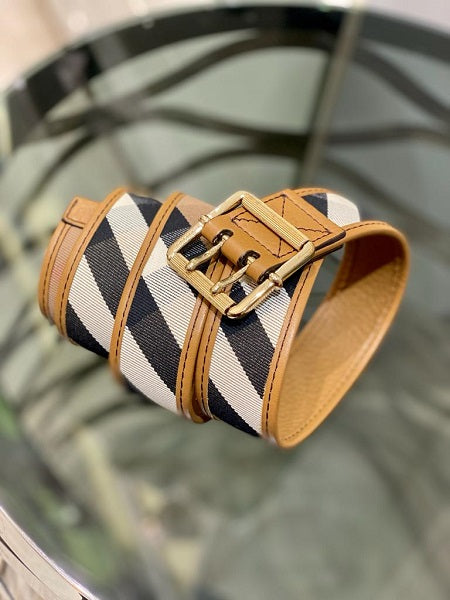 Burberry Camel Haymarket Belt 42-Belt-Burberry-The Closet Egypt