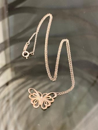Tiffany & Co Silver Butterfly Necklace-Necklaces-Tiffany & Co-The Closet Egypt