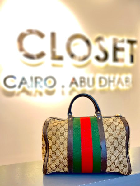 Gucci Tricolor GG Vintage Web Boston Bag-handbag-Gucci-The Closet Egypt