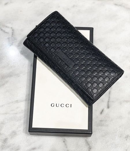 Gucci Black Microguccissima Continental Flap Wallet-wallet-Gucci-The Closet Egypt