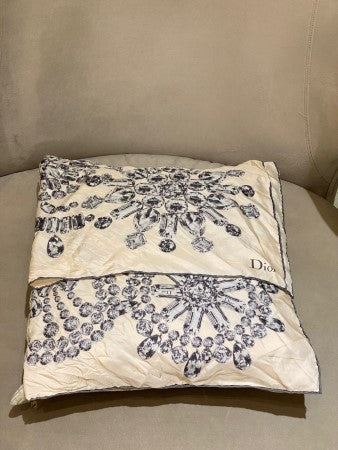 Christian Dior Light Blue Crystal Print Square Scarf-Scarf-Christian Dior-The Closet Egypt