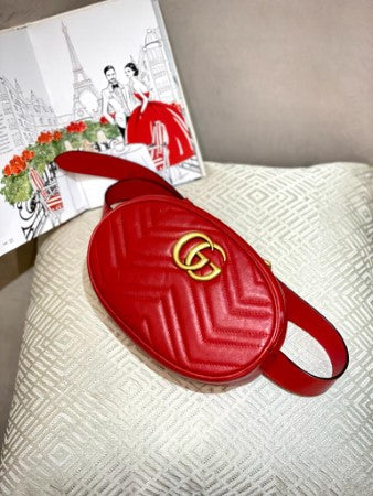 Gucci Red GG Marmont Belt Bag-Belt Bag-Gucci-The Closet Egypt
