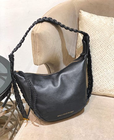 Stella Mccartney Black Zip Hobo Medium Bag-handbag-Stella Mccartney-The Closet Egypt