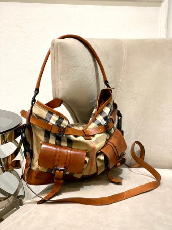 Burberry Brown Haymarket Front Pocket Bag-handbag-Burberry-The Closet Egypt