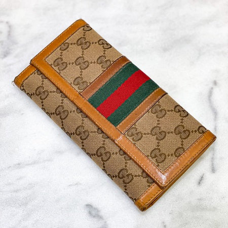 Gucci Brown Monogram Vintage Web Continental Wallet-wallet-Gucci-The Closet Egypt