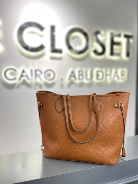 Louis Vuitton Cognac Monogram Empreinte Neverfull MM Bag-handbag-Louis Vuitton-The Closet Egypt