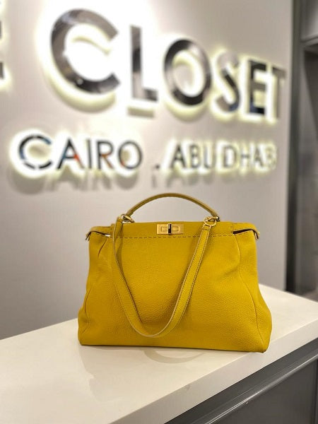 Fendi Yellow Peekaboo Bag-handbag-Fendi-The Closet Egypt