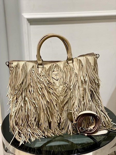 Prada Beige Fringe Tote Bag-handbag-Prada-The Closet Egypt