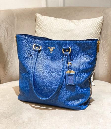 Prada Blue Vitello Daino Bag-handbag-Prada-The Closet Egypt