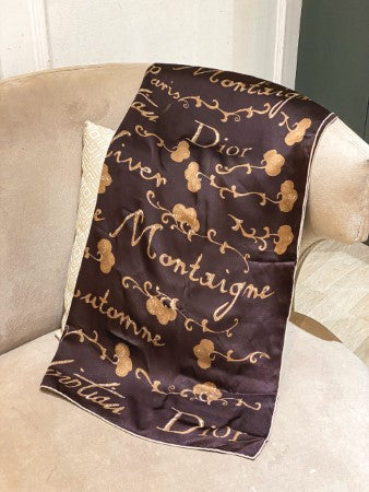 Christian Dior Brown Square Scarf-Scarf-Christian Dior-The Closet Egypt