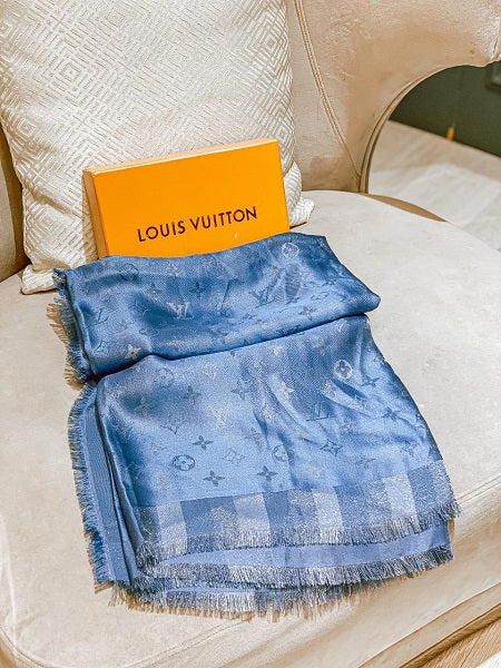 Louis Vuitton Blue Monogram Shawl-Shawl-Louis Vuitton-The Closet Egypt