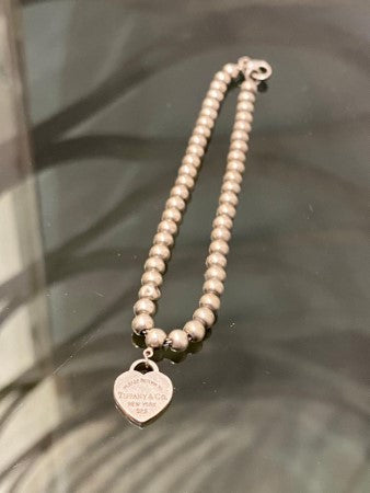 Tiffany & Co Silver Heart Tag Bead Bracelet-Bracelet-Tiffany & Co-The Closet Egypt