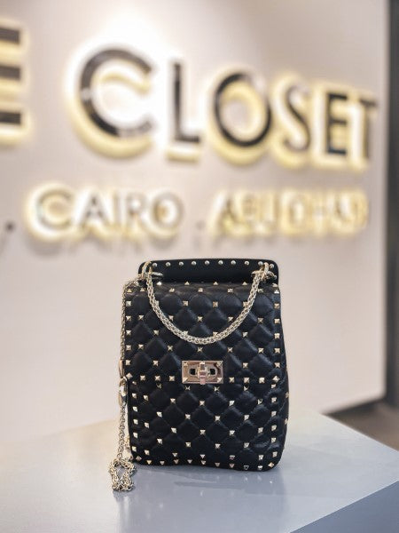 Valentino Black Rockstud Shoulder Bag-handbag-Valentino-The Closet Egypt